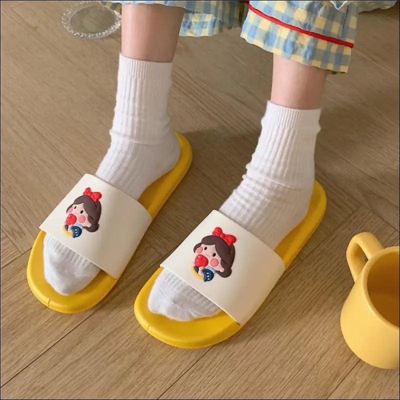 Cartoon cute girl heart cool slippers bathroom bath home