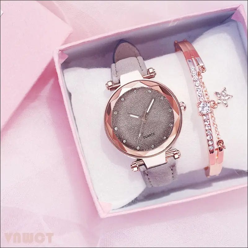 Casual Women Romantic Starry Sky Wrist Watch bracelet