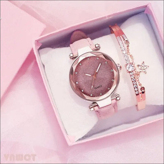 Casual Women Romantic Starry Sky Wrist Watch bracelet