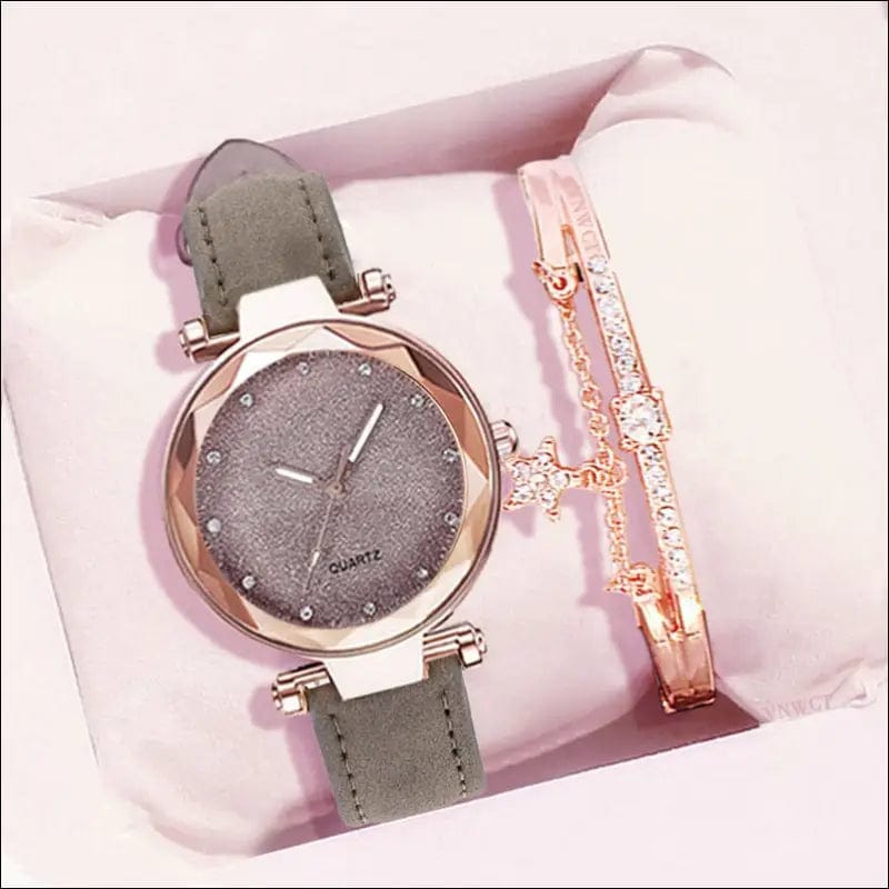 Casual Women Romantic Starry Sky Wrist Watch bracelet