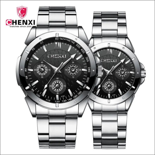 Chenxi brand couple watch men and women decorative three eye