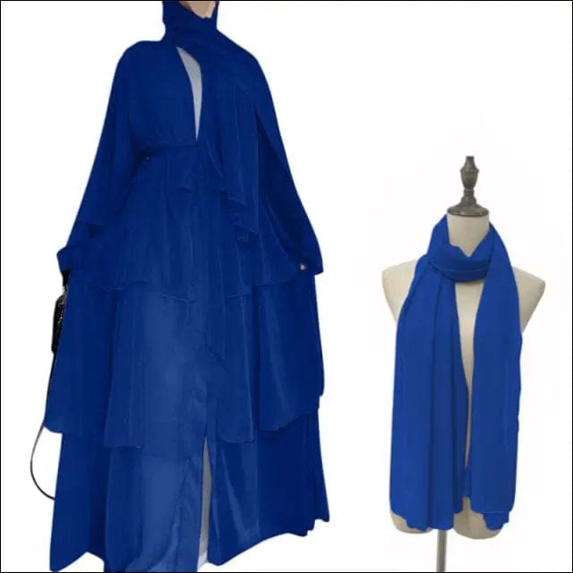 Chiffon Open Abaya Dubai Kaftan Women Dresses -