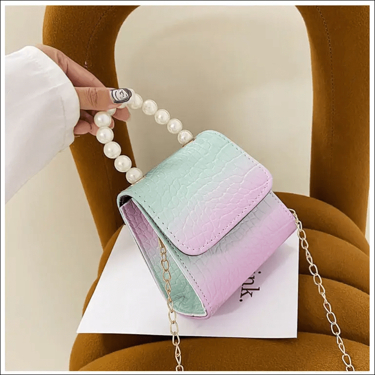 Children’s bag fashion crocodile pattern pearl hand small