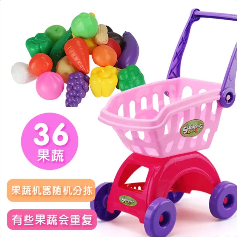 Children’s shopping cart home toy simulation baby cut fruit