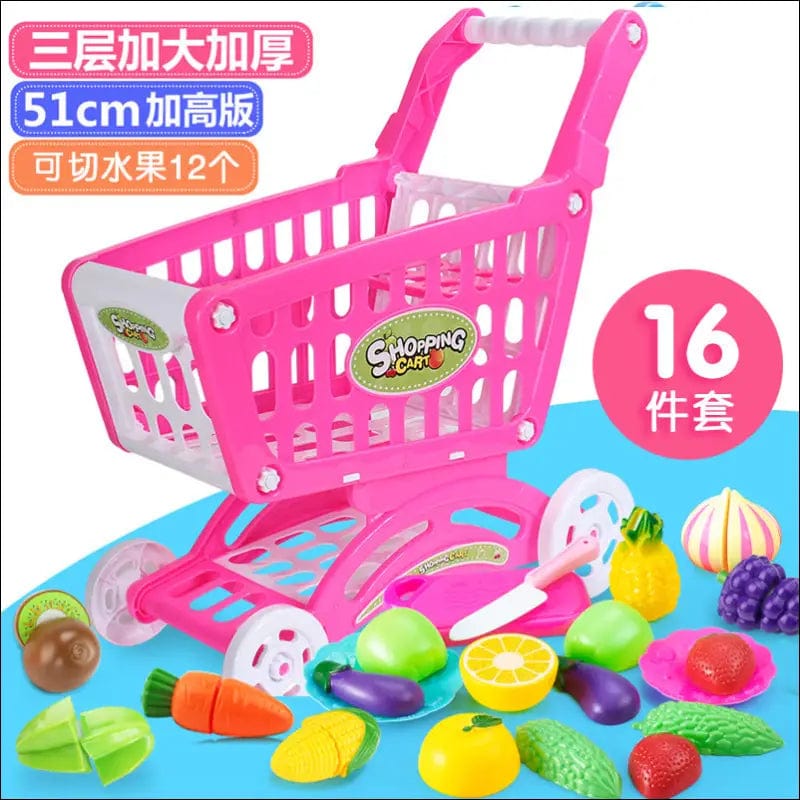 Children’s shopping cart home toy simulation baby cut fruit