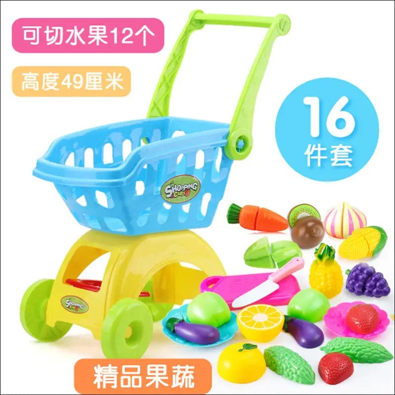 Children’s shopping cart home toy simulation baby cut fruit