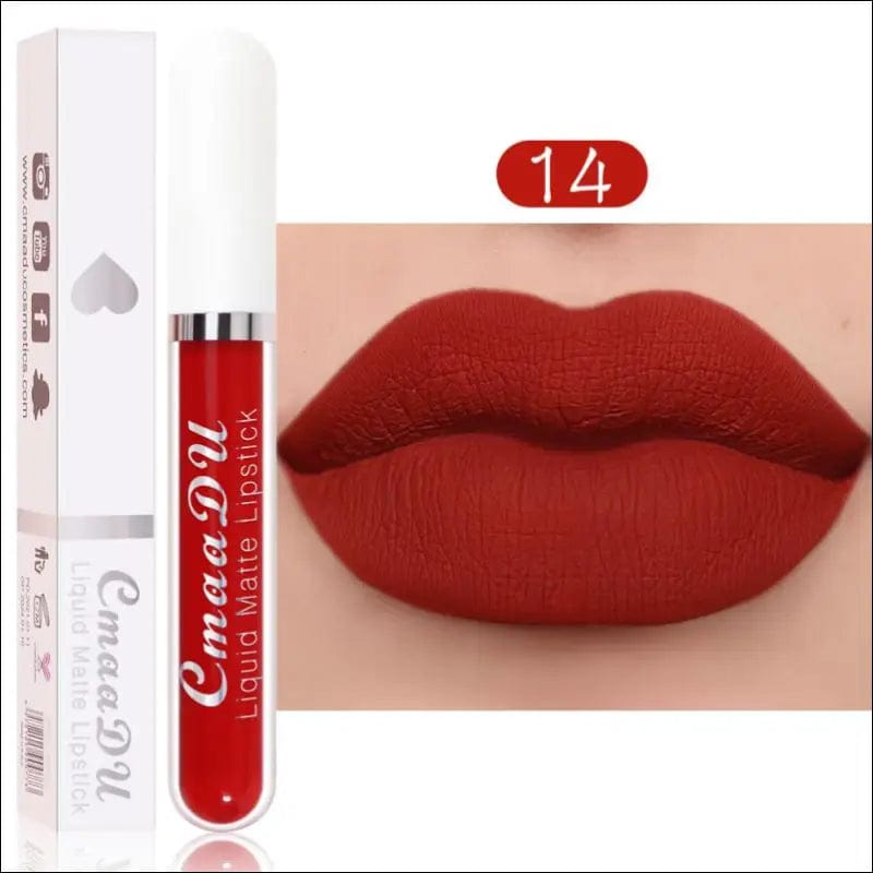 CmaaDu 18 Colors Long Lasting Lip Gloss Matte Velvet Liquid