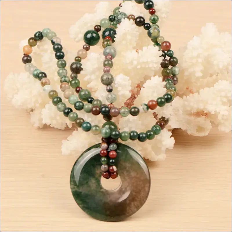 Colorful jade water grass agate sweater chain Wholesale