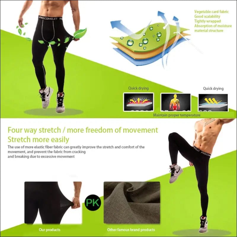 Compression Pants Mens Gym Leggings Sport Training Men