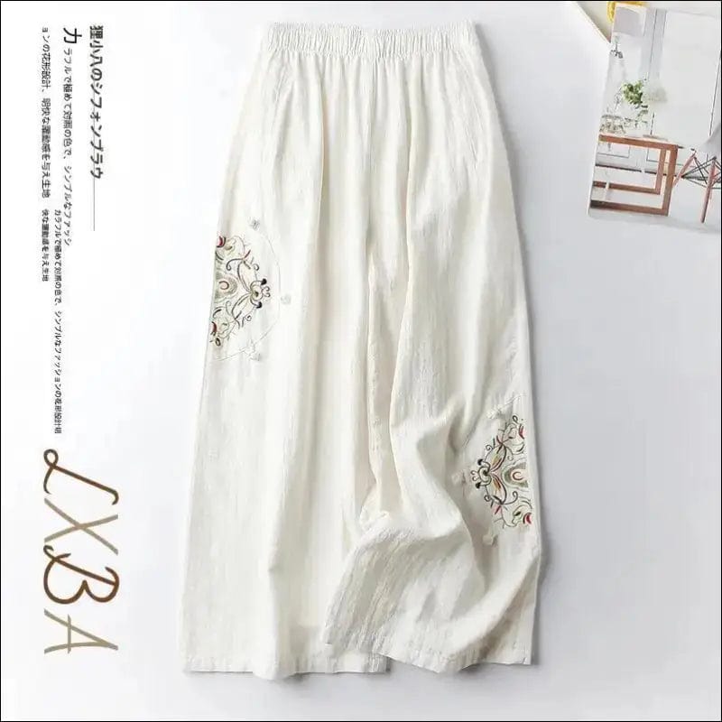 Cotton and linen casual pants women’s plus size summer