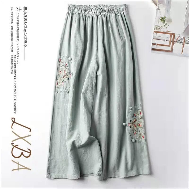 Cotton and linen casual pants women’s plus size summer