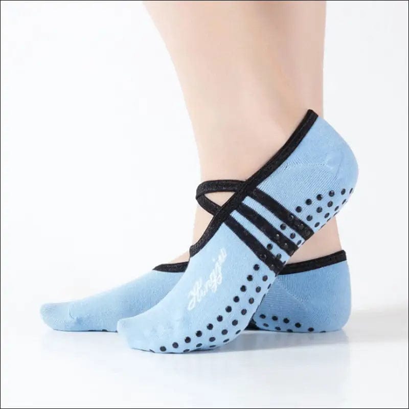 Cross-border new cross-belt yoga socks combed cotton