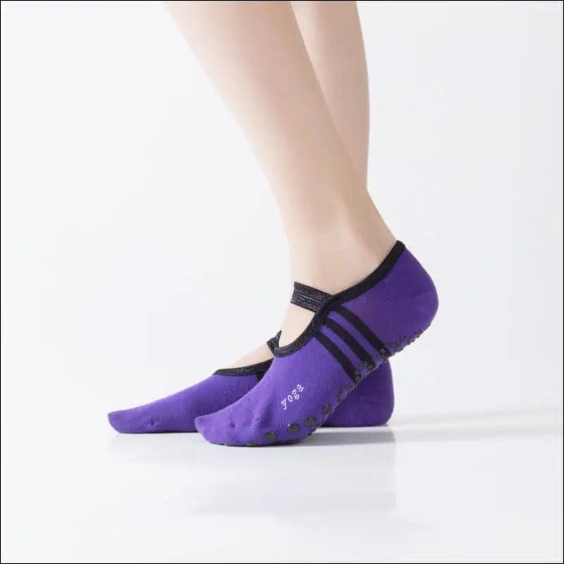 Cross-border new cross-belt yoga socks combed cotton