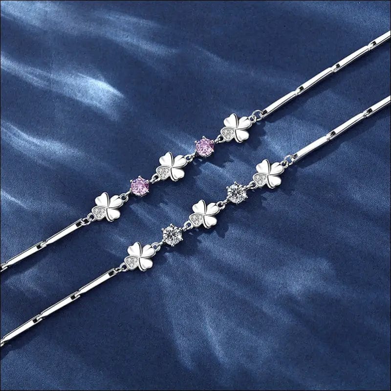 Damila lucky four-leaf grass hand chain female 925 sterling