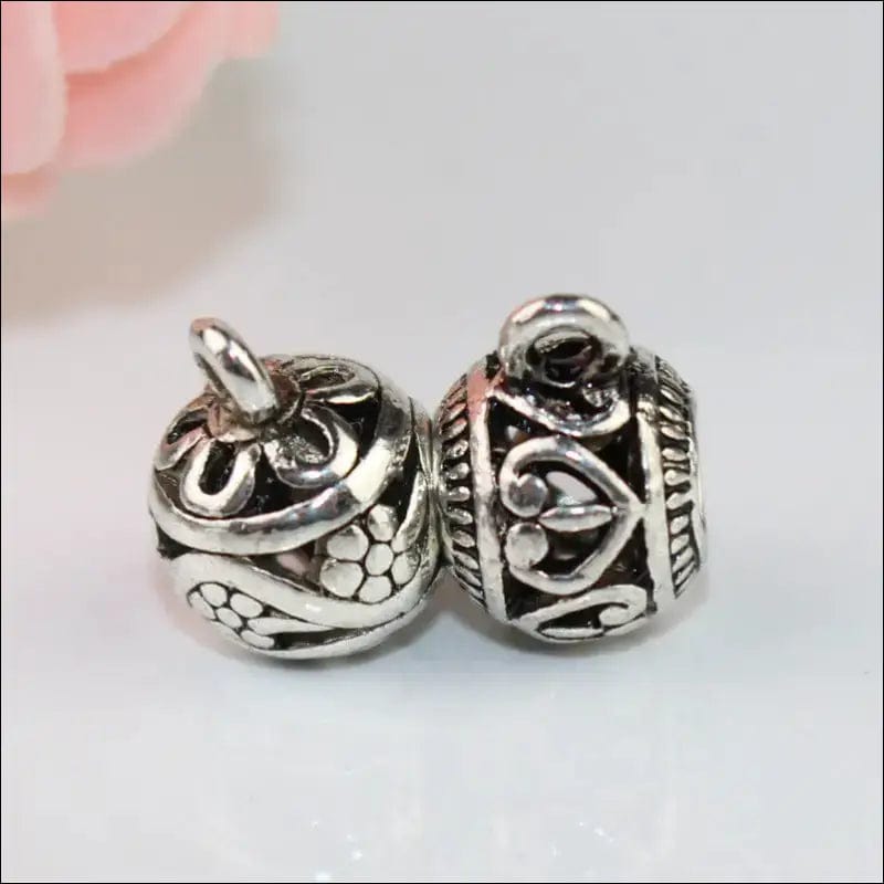 DIY jewelry accessories beads wholesale silver alloy hollow