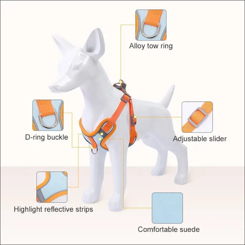 Dog Harness for Small Dogs Cats Reflective Pet Chest Vest