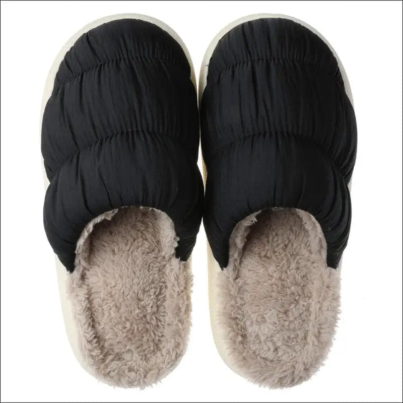 Down cloth cotton slippers female autumn and winter new home