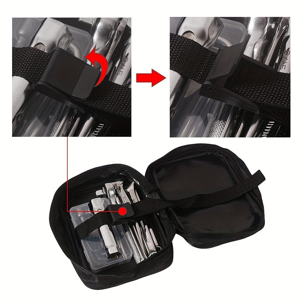 Universal Off-road Motorcycle Tool Bag Pouch Black For Honda XR CR XL For Yamaha Rear Fender Mudguard Tool Kit Pack Storage Bags