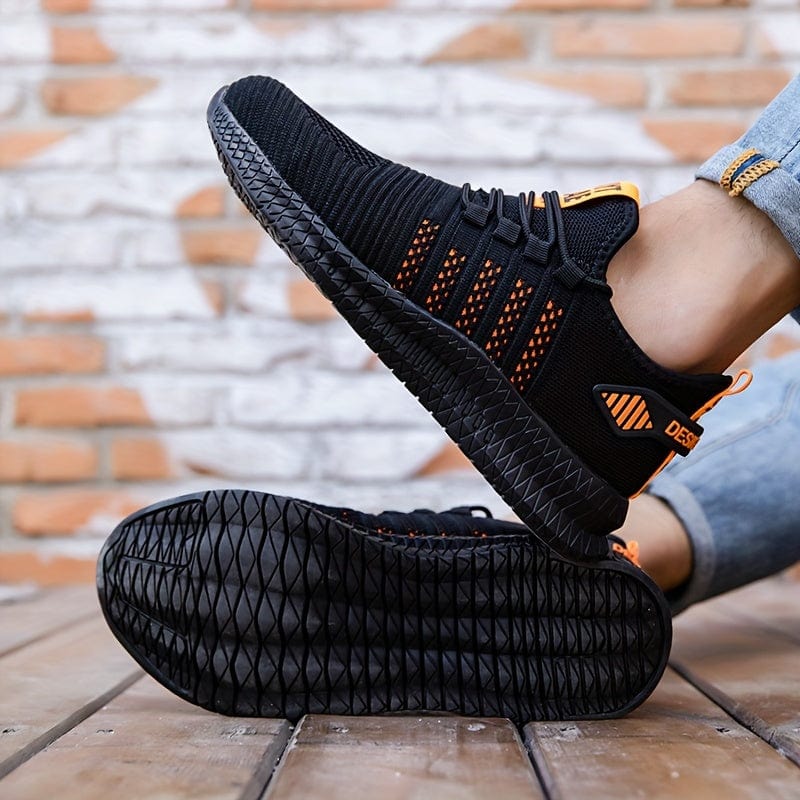 PLUS SIZE Men's Steel Toe Puncture Proof Anti-skid Work Safety Shoes, Breathable Woven Knit Industrial Construction Sneakers