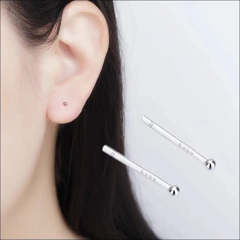 Ear ear nail female summer 999 sterling silver Korea simple