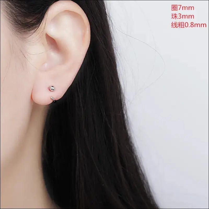 Ear ear nail female summer 999 sterling silver Korea simple