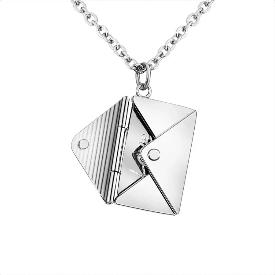 Envelope necklace titanium steel clavicle chain pendant