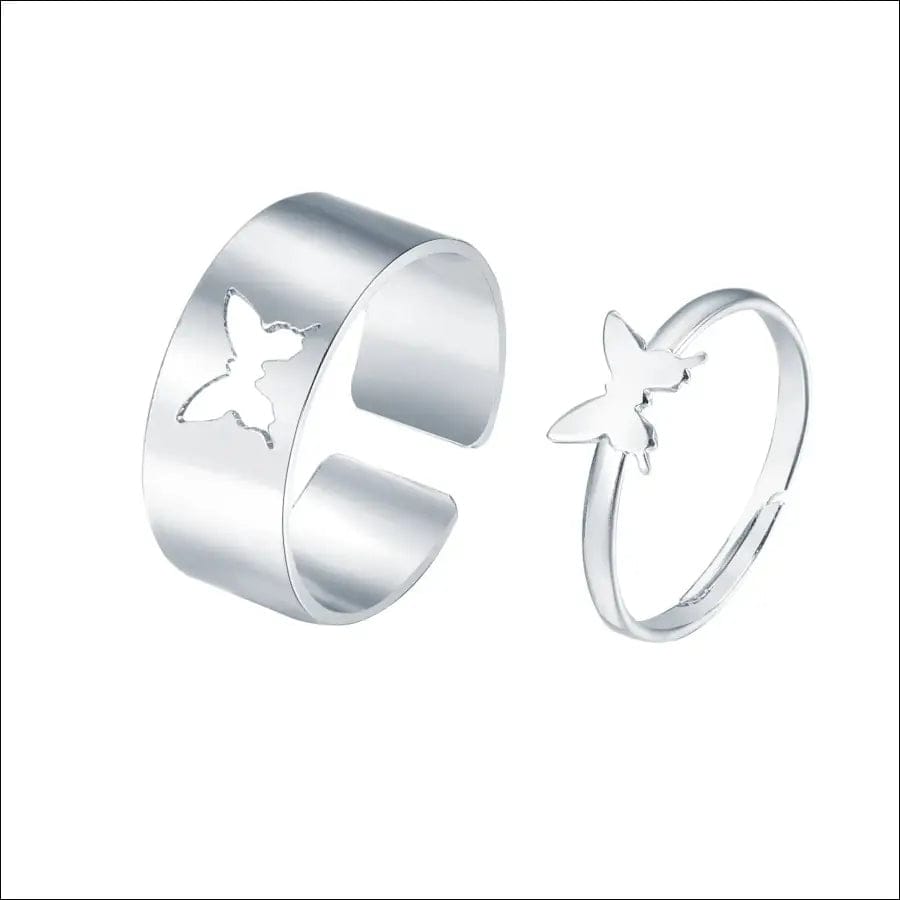 European and American cross-border new butterfly ring set