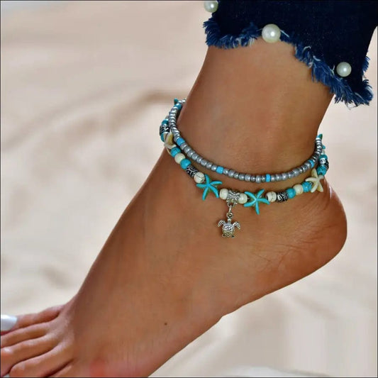 European and American Sea Silies Yoga Foot Chain Turtle