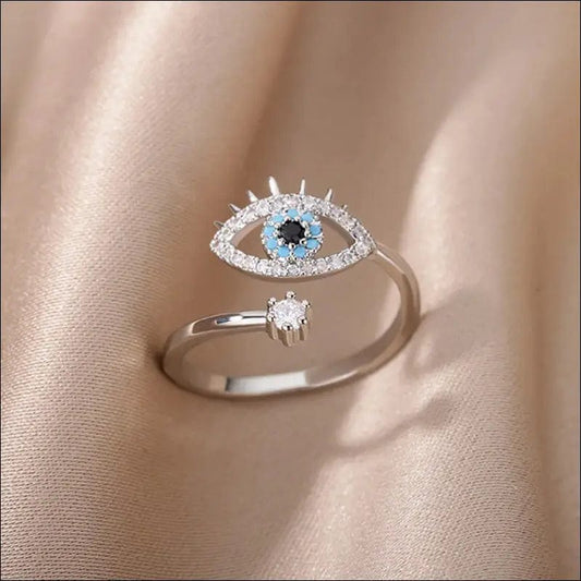 Evil Eye Ring Silver - 91902113-default-title BROKER SHOP