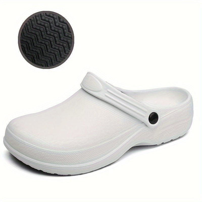 Men's Trendy Solid EVA Chef Shoes, Comfy Casual Waterproof Durable Sliders For Men's Outdoor Activities