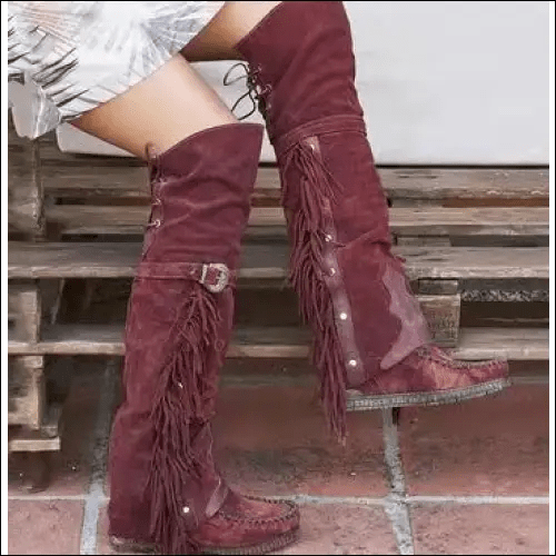 Fashion Bohemia Knee-length Women Boots Ethnic Personality