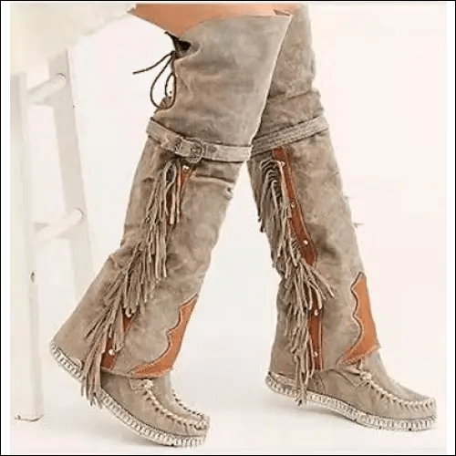 Fashion Bohemia Knee-length Women Boots Ethnic Personality