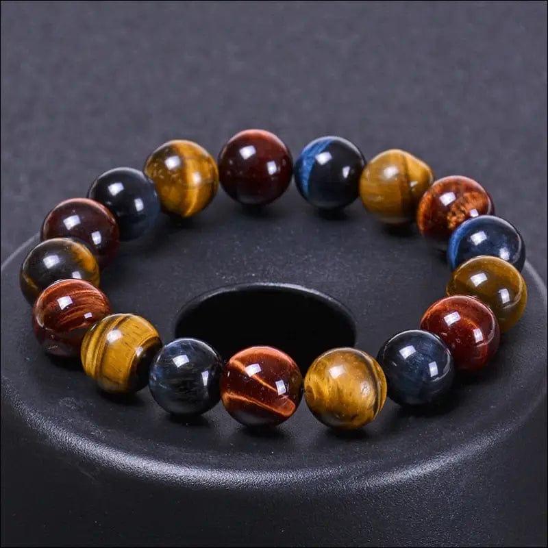 Fashion Colorful Tiger Eyes Beads Bracelet 10mm 12mm 14mm