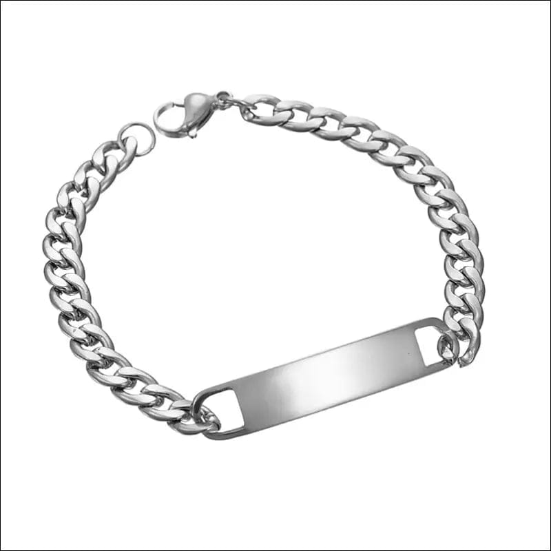 Fashion Customized Words Bar Chain Bracelet For Men