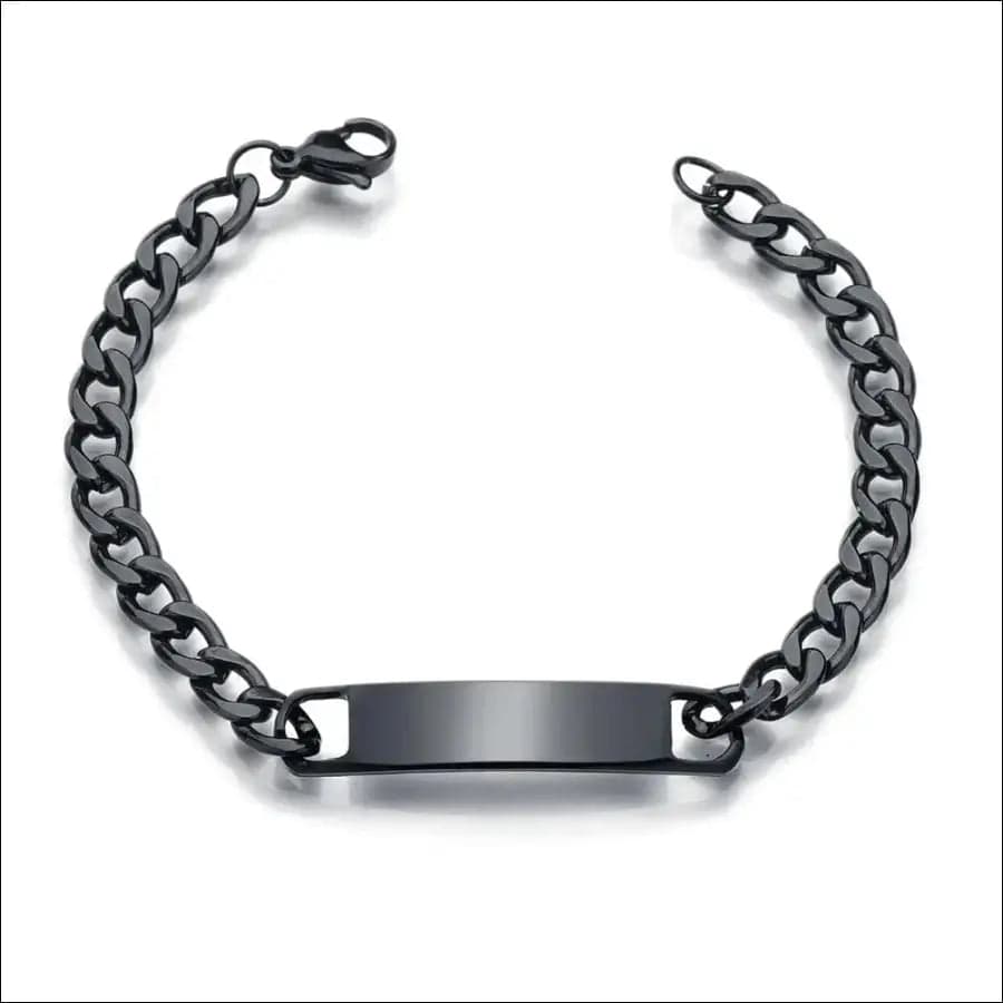 Fashion Customized Words Bar Chain Bracelet For Men