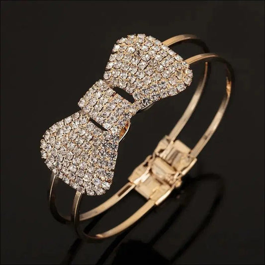 Fashion Gold Silver Color Rhinestones Cuff Bracelets Bangles