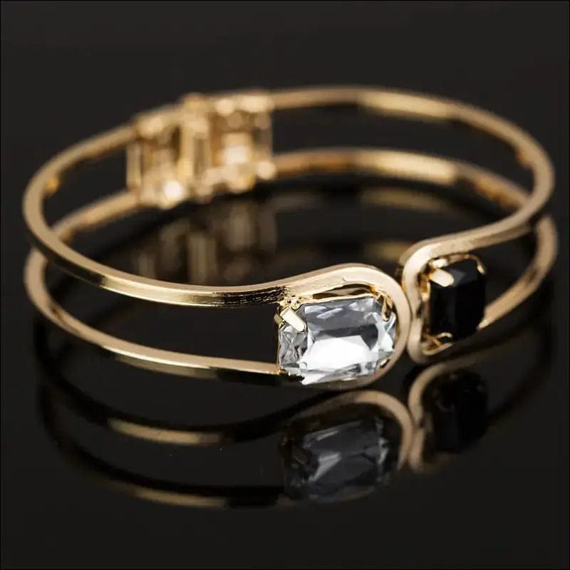 Fashion Gold Silver Color Rhinestones Cuff Bracelets Bangles