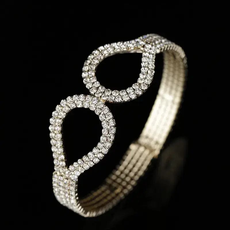 Fashion Gold Silver Color Rhinestones Cuff Bracelets Bangles