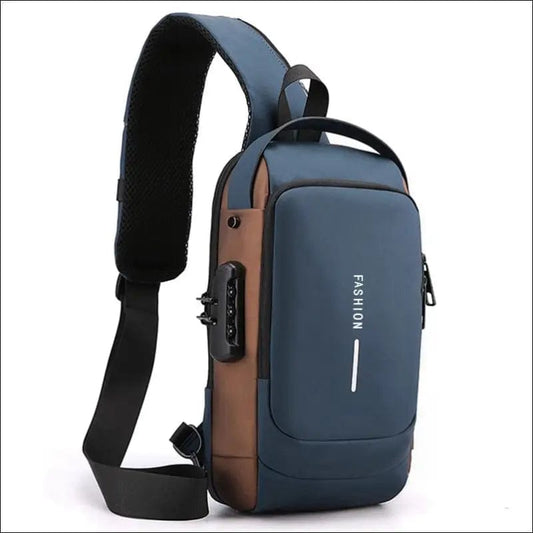 Fashion Lockable Sling Bag - 71244296-blue BROKER SHOP BUY