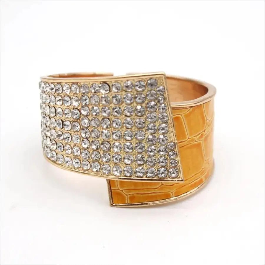 Fashion Personality Geometric Gold Cuff Zirconia Bracelet