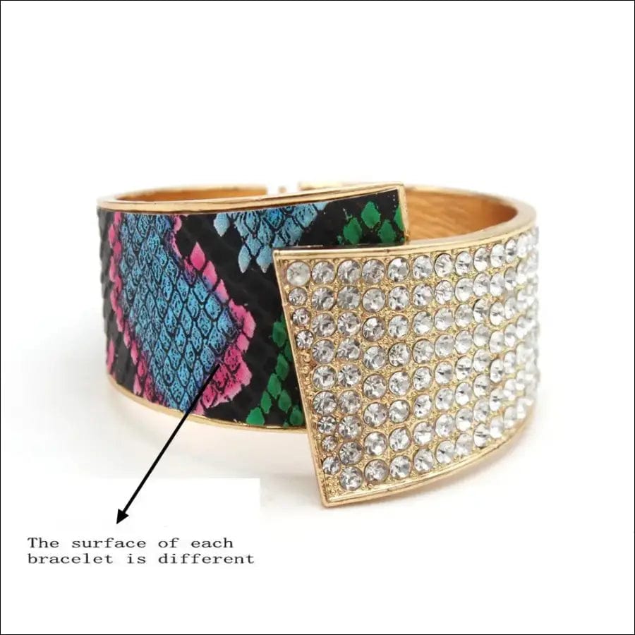 Fashion Personality Geometric Gold Cuff Zirconia Bracelet