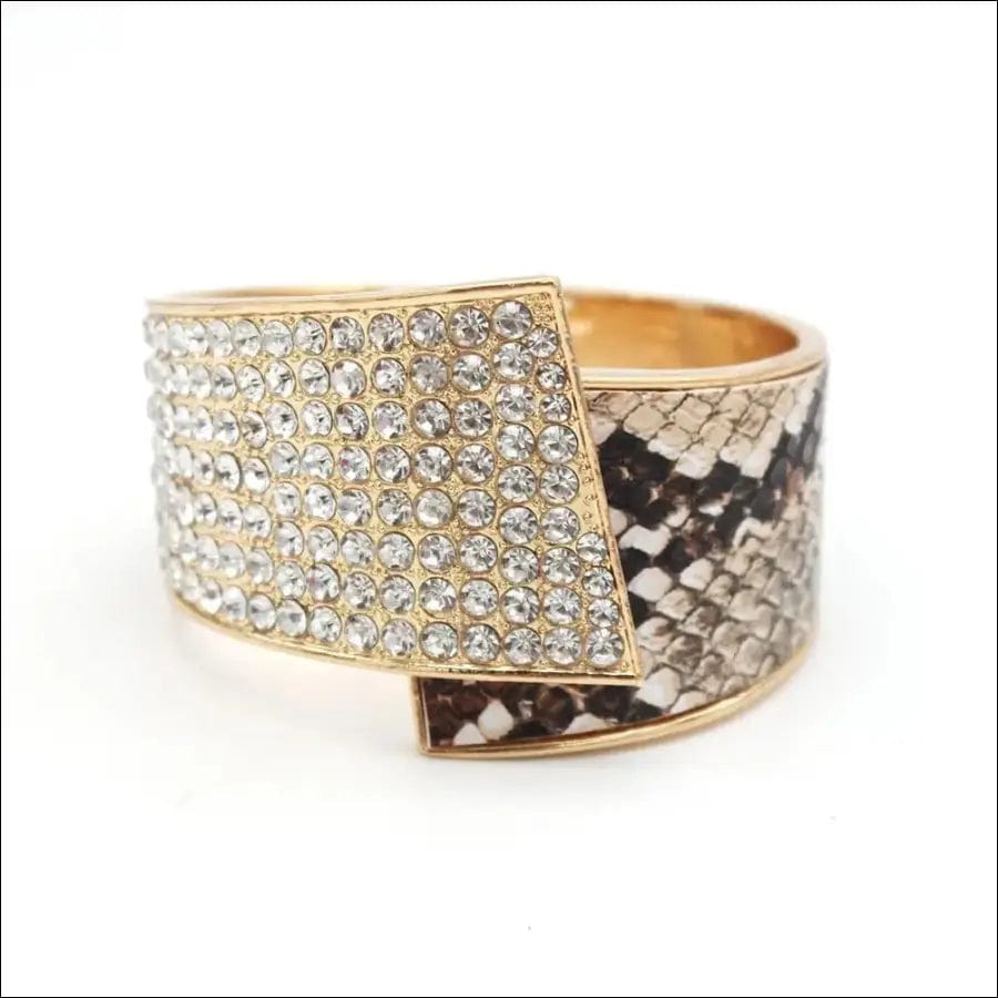 Fashion Personality Geometric Gold Cuff Zirconia Bracelet