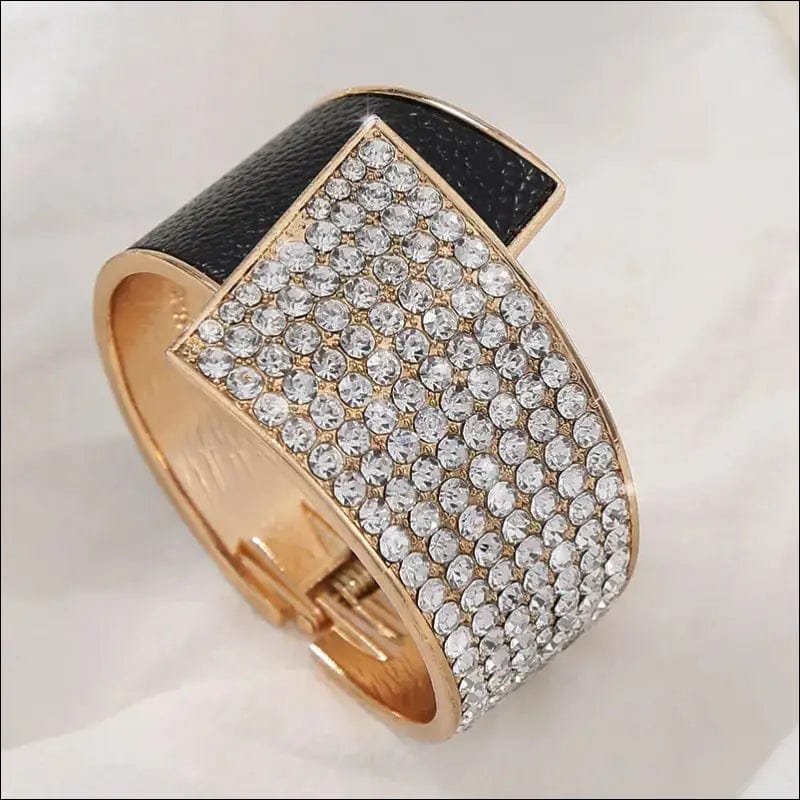 Fashion Personality Geometric Gold Cuff Zirconia Bracelet