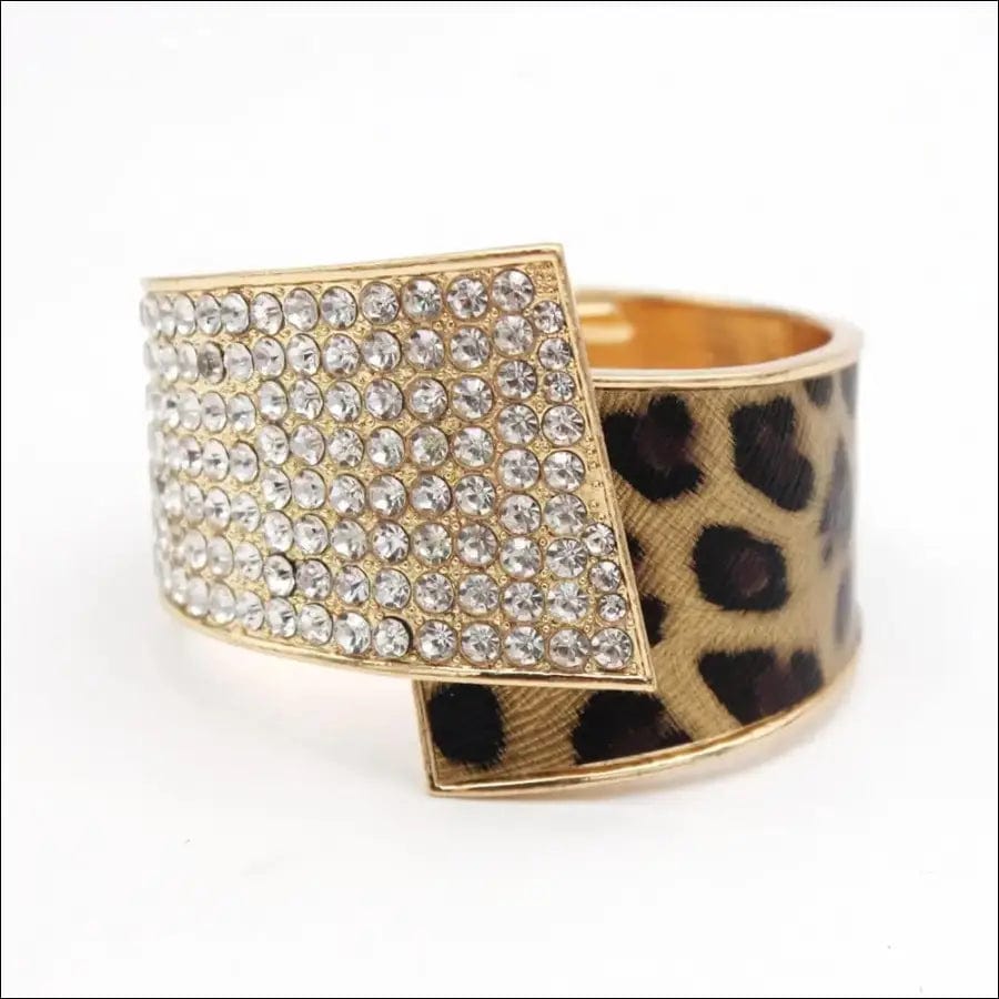 Fashion Personality Geometric Gold Cuff Zirconia Bracelet
