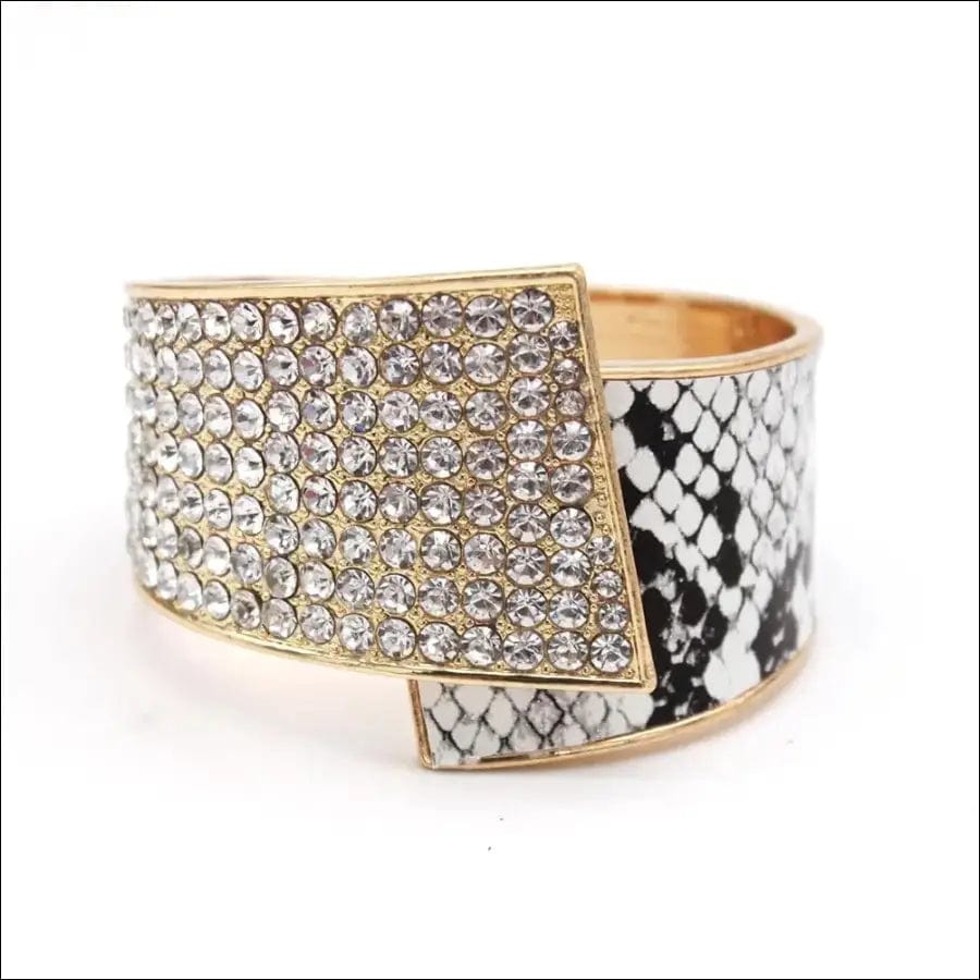 Fashion Personality Geometric Gold Cuff Zirconia Bracelet