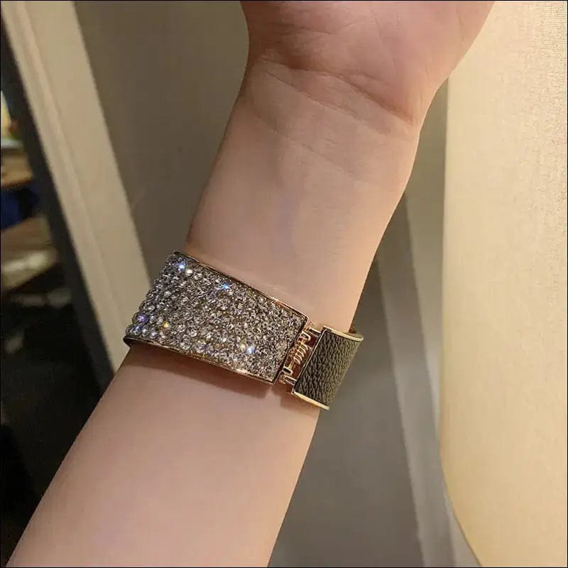 Fashion Personality Geometric Gold Cuff Zirconia Bracelet