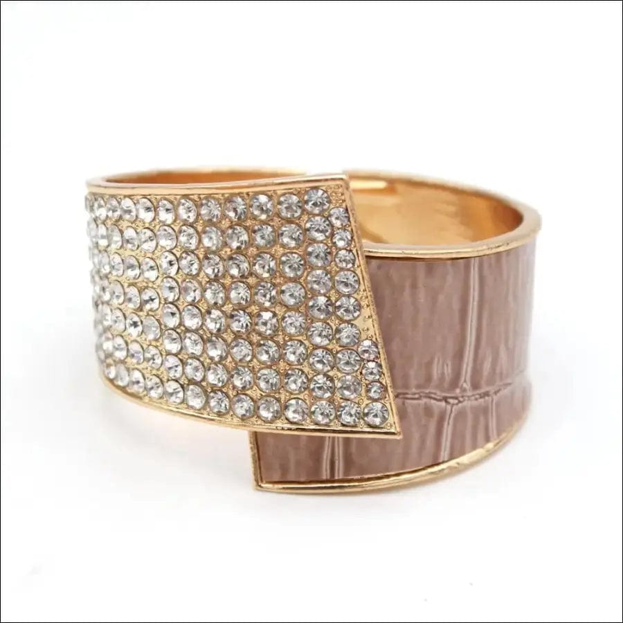 Fashion Personality Geometric Gold Cuff Zirconia Bracelet