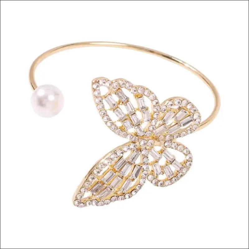 Fashion Rhinestone Big Butterfly Cuff Bracelet For Women