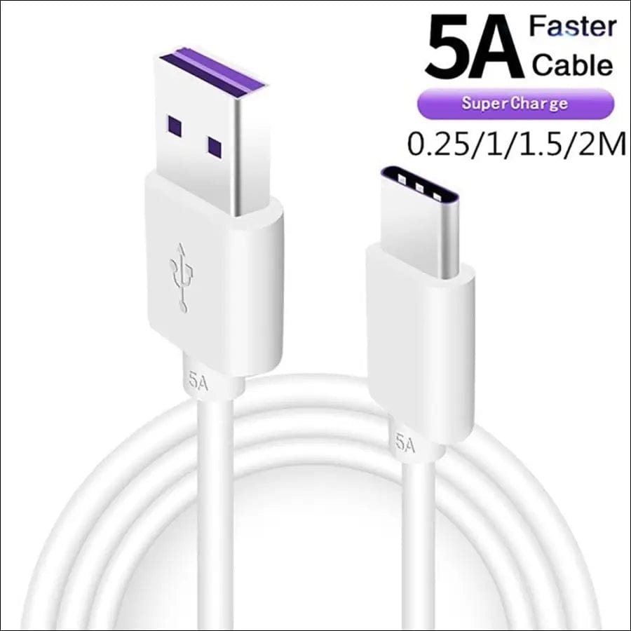 Fast Charge 5A USB Type C Cable For Samsung S20 S9 S8 Xiaomi