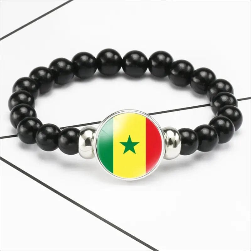 Flags of African Countries Beads Bracelet Ghana Senegal